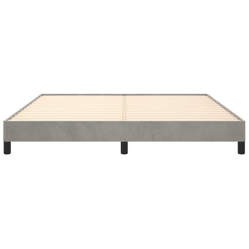 Cadre De Lit Sans Matelas Gris Clair 160x200 Cm Velours
