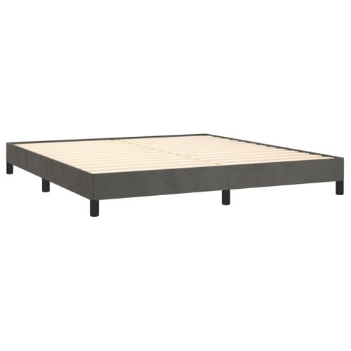 Cadre De Lit Sans Matelas Gris Foncé 160x200 Cm Velours