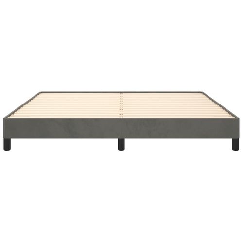 Cadre De Lit Sans Matelas Gris Foncé 160x200 Cm Velours