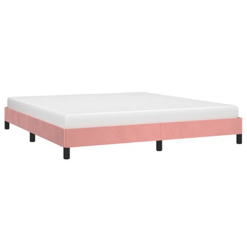 Cadre De Lit Sans Matelas Rose 160x200 Cm Velours