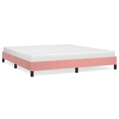 Cadre De Lit Sans Matelas Rose 160x200 Cm Velours