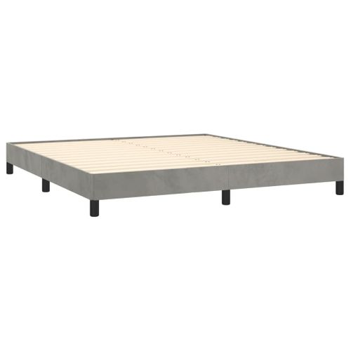 Cadre De Lit Sans Matelas Gris Clair 180x200 Cm Velours