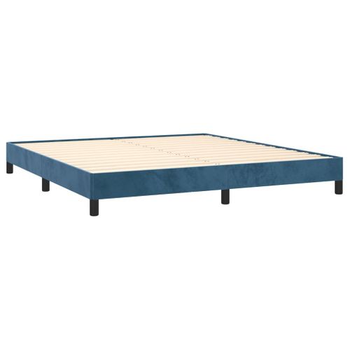 Cadre De Lit Sans Matelas Bleu Foncé 180x200 Cm Velours