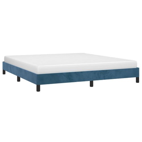 Cadre De Lit Sans Matelas Bleu Foncé 180x200 Cm Velours