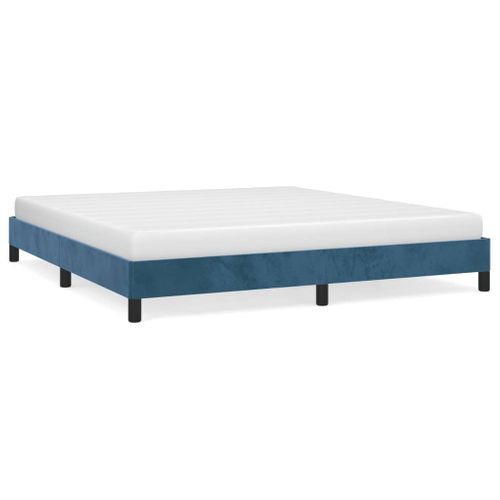 Cadre De Lit Sans Matelas Bleu Foncé 180x200 Cm Velours