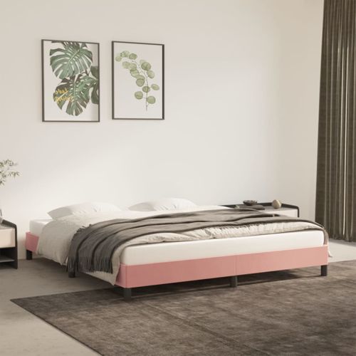 Cadre De Lit Sans Matelas Rose 180x200 Cm Velours
