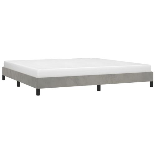 Cadre De Lit Sans Matelas Gris Clair 200x200 Cm Velours