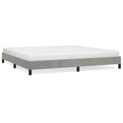Cadre De Lit Sans Matelas Gris Clair 200x200 Cm Velours