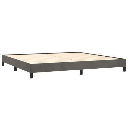Cadre De Lit Sans Matelas Gris Foncé 200x200 Cm Velours