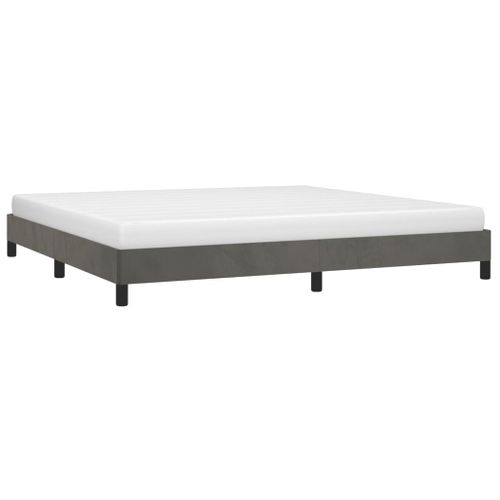 Cadre De Lit Sans Matelas Gris Foncé 200x200 Cm Velours