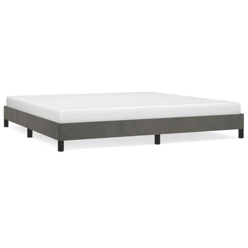 Cadre De Lit Sans Matelas Gris Foncé 200x200 Cm Velours