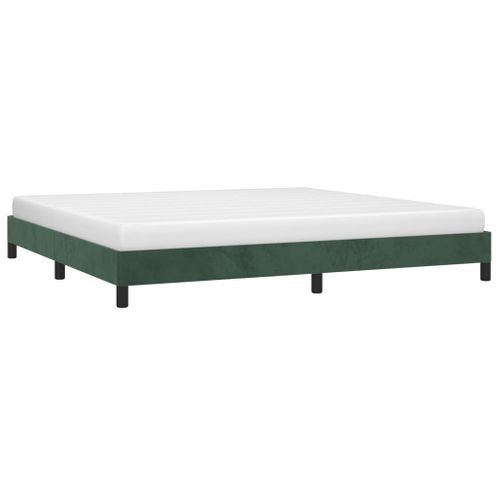 Cadre De Lit Sans Matelas Vert Foncé 200x200 Cm Velours