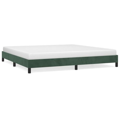 Cadre De Lit Sans Matelas Vert Foncé 200x200 Cm Velours