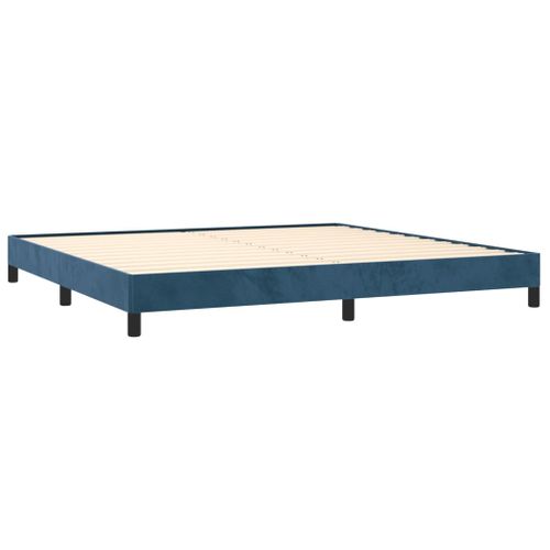 Cadre De Lit Sans Matelas Bleu Foncé 200x200 Cm Velours
