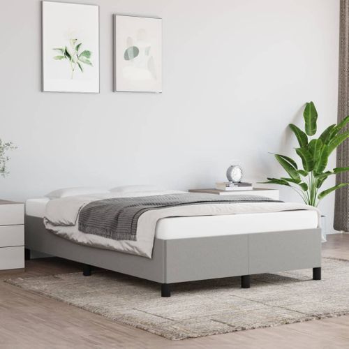 Cadre De Lit Sans Matelas Gris Clair 120x200 Cm Tissu