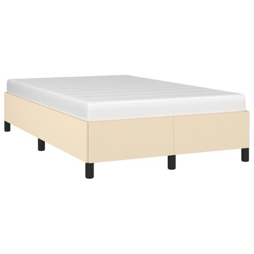 Cadre De Lit Sans Matelas Crème 120x200 Cm Tissu