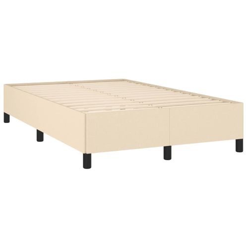 Cadre De Lit Sans Matelas Crème 120x200 Cm Tissu