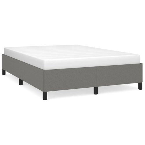 Cadre De Lit Sans Matelas Gris Foncé 140x190 Cm Tissu