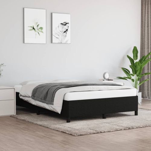 Cadre De Lit Sans Matelas Noir 140x190 Cm Tissu