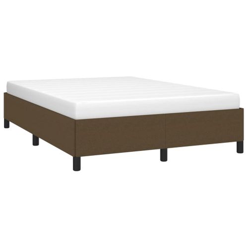 Cadre De Lit Sans Matelas Marron Foncé 140x190 Cm Tissu