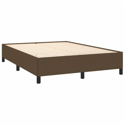 Cadre De Lit Sans Matelas Marron Foncé 140x190 Cm Tissu