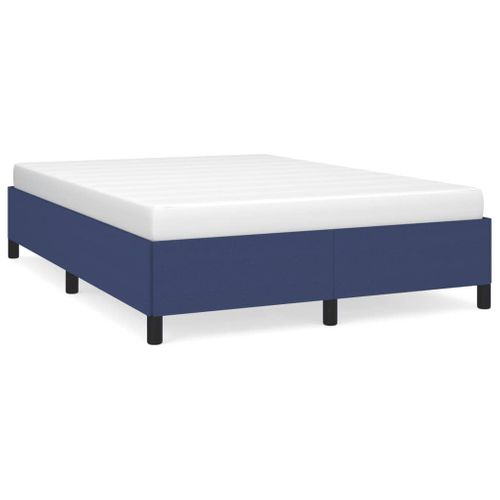 Cadre De Lit Sans Matelas Bleu 140x190 Cm Tissu
