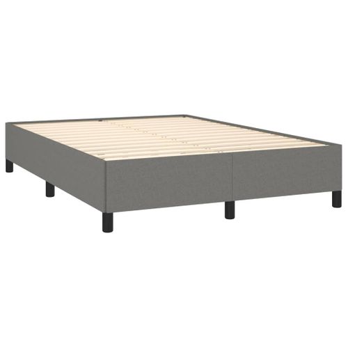 Cadre De Lit Sans Matelas Gris Foncé 140x200 Cm Tissu