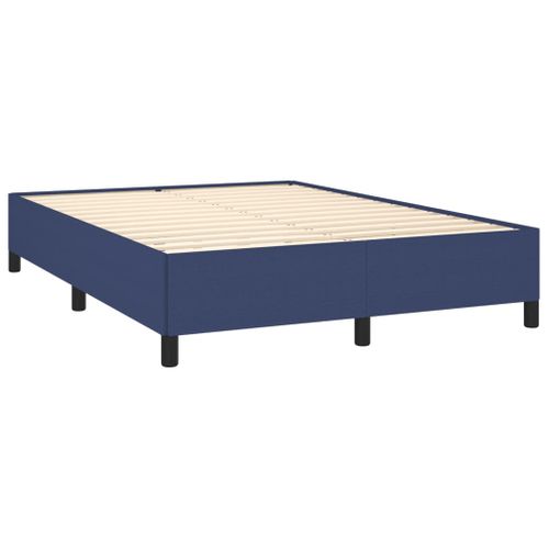Cadre De Lit Sans Matelas Bleu 140x200 Cm Tissu