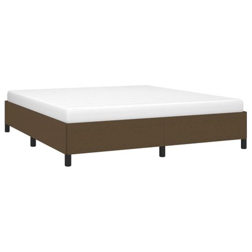 Cadre De Lit Sans Matelas Marron Foncé 160x200 Cm Tissu