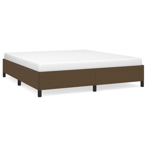 Cadre De Lit Sans Matelas Marron Foncé 160x200 Cm Tissu