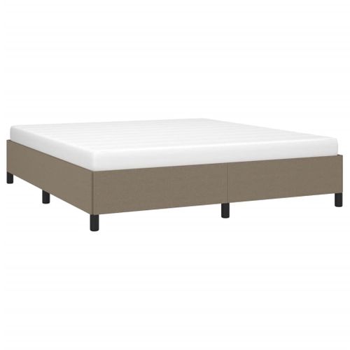 Cadre De Lit Sans Matelas Taupe 160x200 Cm Tissu