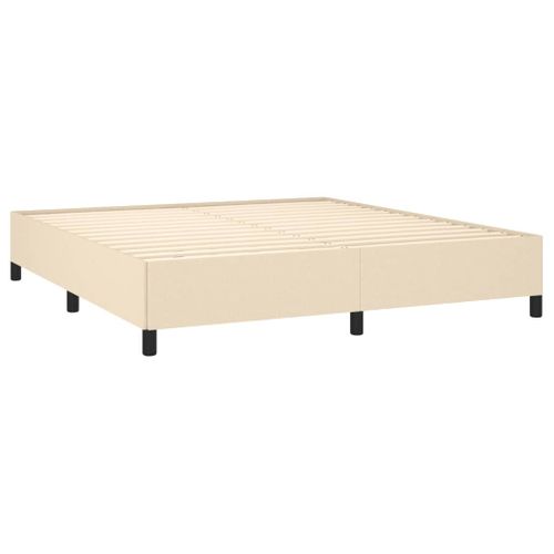 Cadre De Lit Sans Matelas Crème 160x200 Cm Tissu