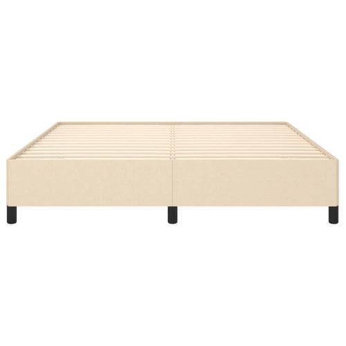 Cadre De Lit Sans Matelas Crème 160x200 Cm Tissu