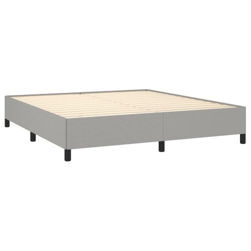 Cadre De Lit Sans Matelas Gris Clair 180x200 Cm Tissu