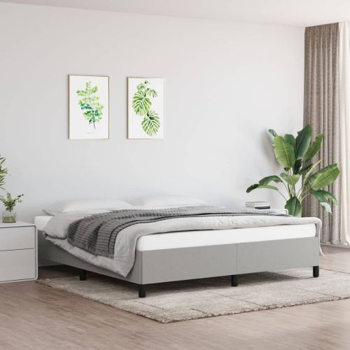 Cadre De Lit Sans Matelas Gris Clair 180x200 Cm Tissu