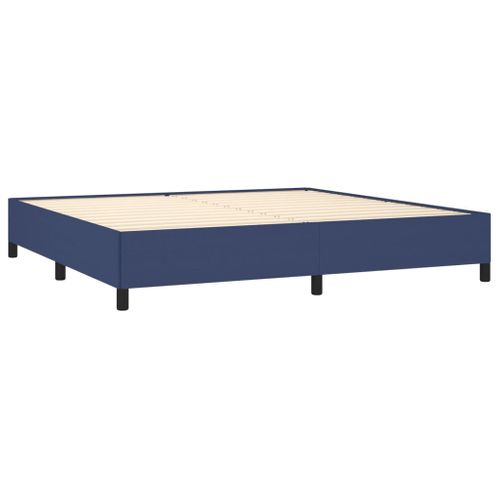 Cadre De Lit Sans Matelas Bleu 200x200 Cm Tissu