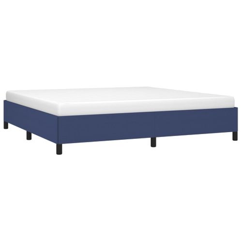 Cadre De Lit Sans Matelas Bleu 200x200 Cm Tissu