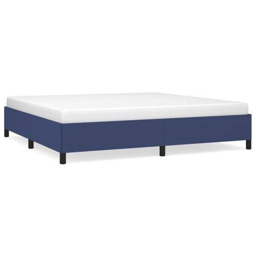Cadre De Lit Sans Matelas Bleu 200x200 Cm Tissu