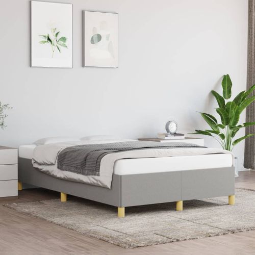 Cadre De Lit Sans Matelas Gris Clair 120x200 Cm Tissu