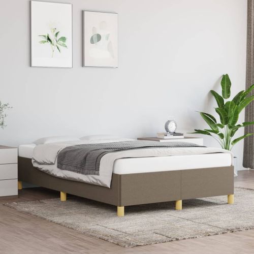 Cadre De Lit Sans Matelas Taupe 120x200 Cm Tissu