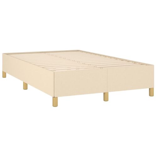 Cadre De Lit Sans Matelas Crème 120x200 Cm Tissu