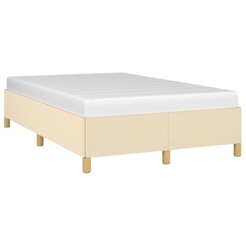 Cadre De Lit Sans Matelas Crème 120x200 Cm Tissu