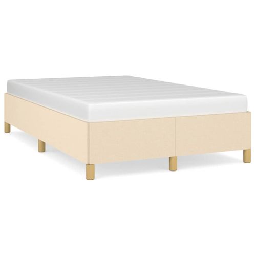 Cadre De Lit Sans Matelas Crème 120x200 Cm Tissu