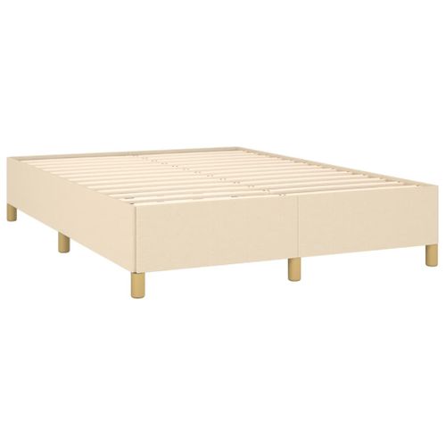 Cadre De Lit Sans Matelas Crème 140x190 Cm Tissu