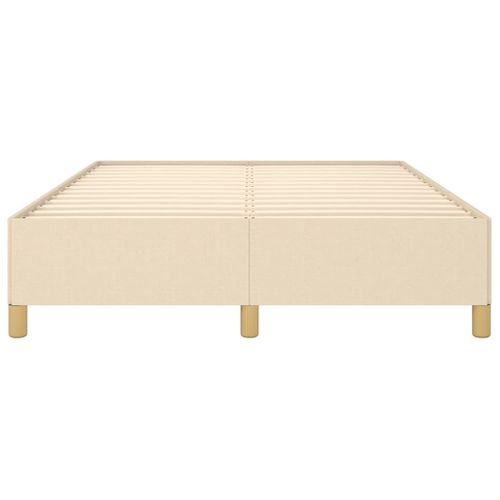 Cadre De Lit Sans Matelas Crème 140x190 Cm Tissu
