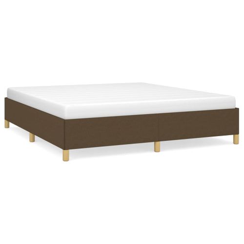 Cadre De Lit Sans Matelas Marron Foncé 160x200 Cm Tissu