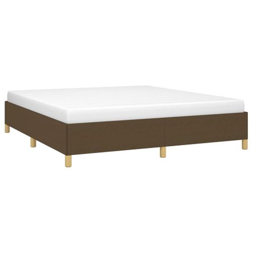 Cadre De Lit Sans Matelas Marron Foncé 160x200 Cm Tissu