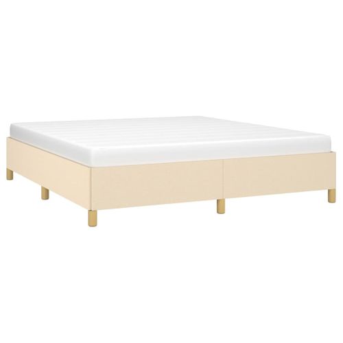 Cadre De Lit Sans Matelas Crème 160x200 Cm Tissu