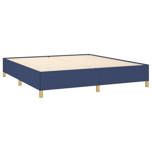 Cadre De Lit Sans Matelas Bleu 160x200 Cm Tissu