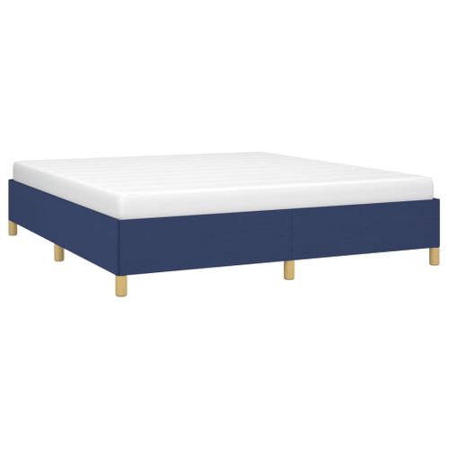 Cadre De Lit Sans Matelas Bleu 160x200 Cm Tissu
